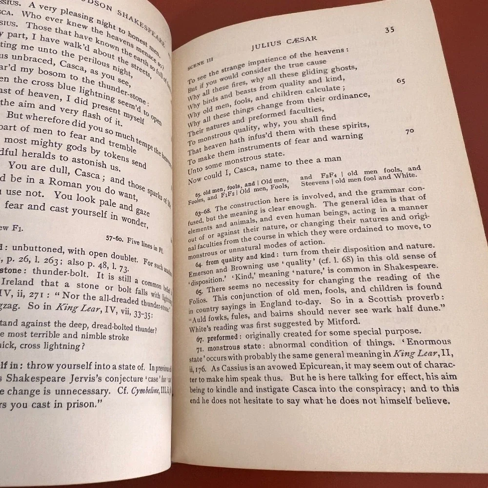 1908‎ Julius Caesar The New Hudson Shakespeare Ginn and Company Hardcover Book